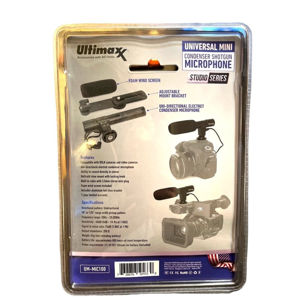 Ultimaxx Universal Mini Condenser Shotgun Microphone for Digital Cameras - Picture 3 of 3